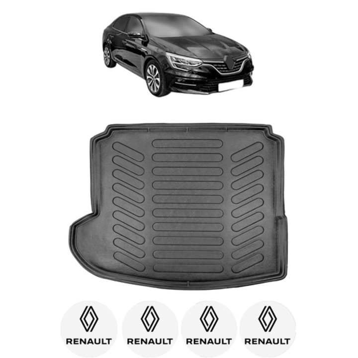 Tavita Portbagaj RENAULT MEGANE 4 SEDAN TIP 1 din 2016, CRI-FLO, Protectie Portbagaj Auto, 4x Stickere auto cu RENAULT