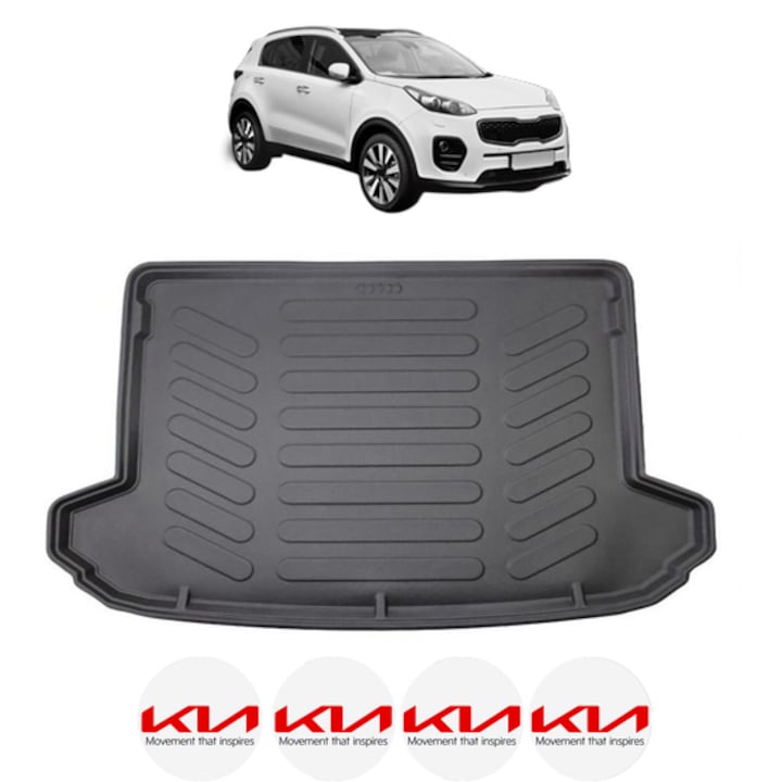 Tavita Portbagaj KIA SPORTAGE IV din 2015-2021, CRI-FLO, Protectie Portbagaj Auto, 4x Stickere auto cu KIA