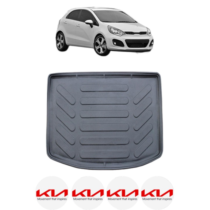 Tavita Portbagaj KIA RIO IV HB din 2017, CRI-FLO, Protectie Portbagaj Auto, 4x Stickere auto cu KIA