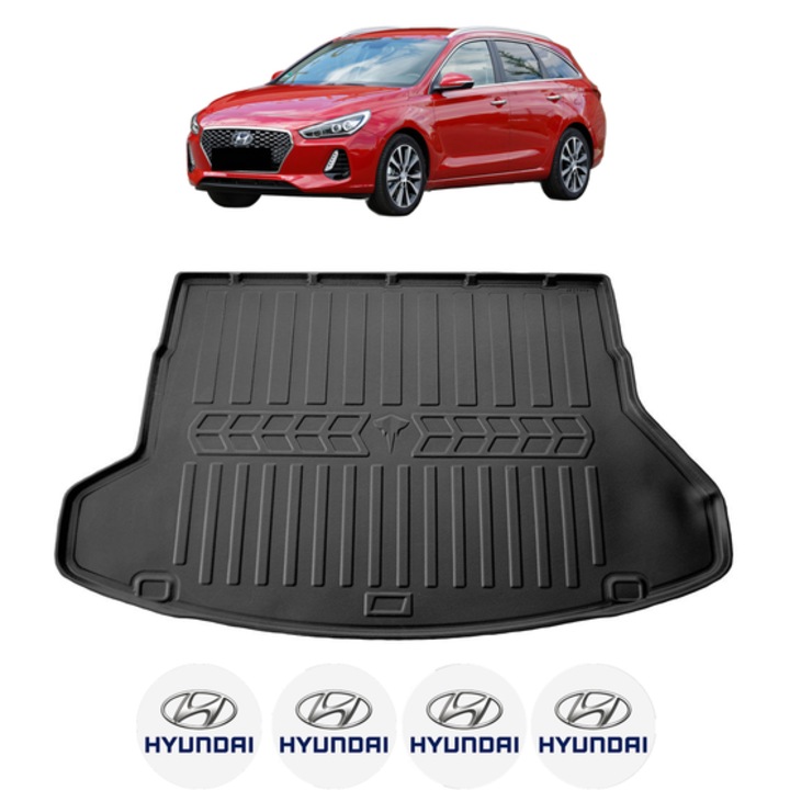 Tavita Portbagaj HYUNDAI I30 GD COMBI din 2011-2016, CRI-FLO, Protectie Portbagaj Auto, 4x Stickere auto cu HYUNDAI