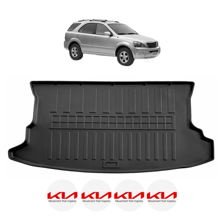 Tavita Portbagaj KIA SPORTAGE JE din 2004-2010, CRI-FLO, Protectie Portbagaj Auto, 4x Stickere auto cu KIA