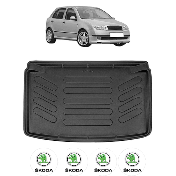 Tavita Portbagaj SKODA FABIA I HB din 1999-2007, CRI-FLO, Protectie Portbagaj Auto, 4x Stickere auto cu SKODA