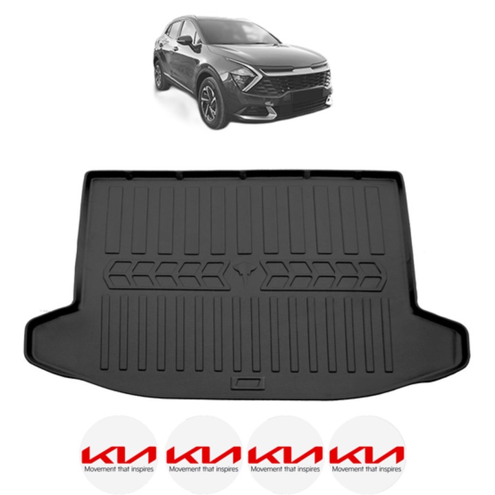 Tavita Portbagaj KIA SPORTAGE NQ5 din 2021, CRI-FLO, Protectie Portbagaj Auto, 4x Stickere auto cu KIA