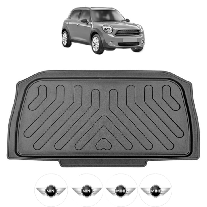Tavita Portbagaj MINI COUNTRYMAN R60 din 2010-2016, CRI-FLO, Protectie Portbagaj Auto, 4x Stickere auto cu MINI