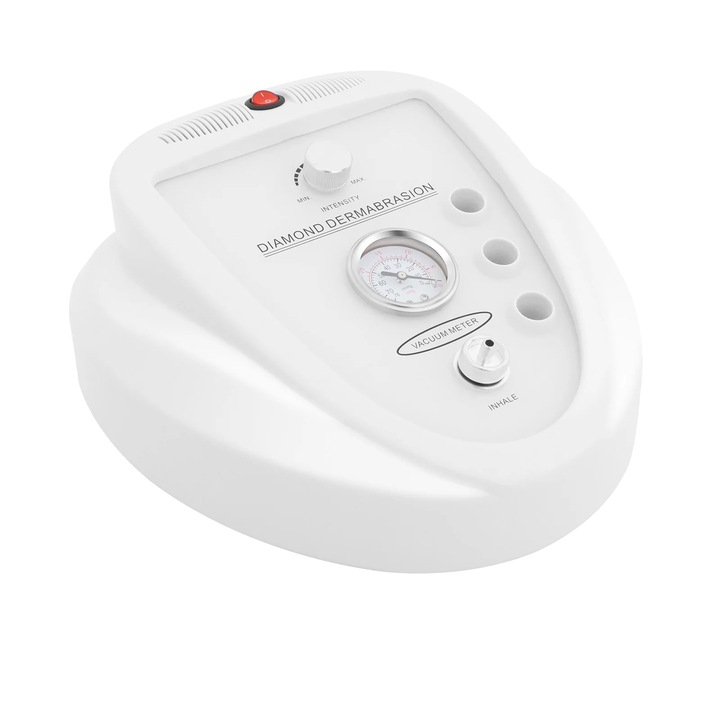 Aparat microdermabraziune cu 9 capete de diamant, putere de aspirare ajustabila, alb