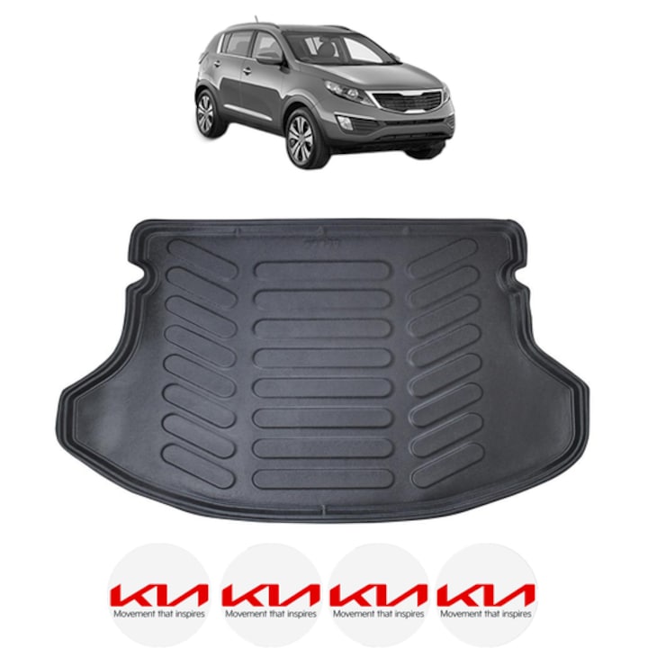 Tavita Portbagaj KIA SPORTAGE III din 2010-2015, CRI-FLO, Protectie Portbagaj Auto, 4x Stickere auto cu KIA