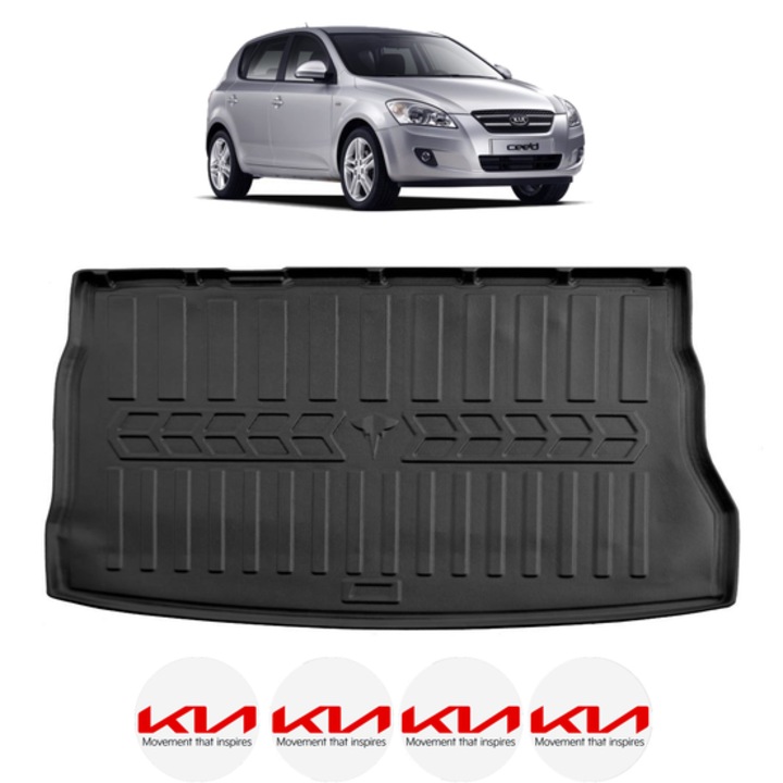 Tavita Portbagaj KIA CEED ED HATCHBACK din 2006-2012, CRI-FLO, Protectie Portbagaj Auto, 4x Stickere auto cu KIA