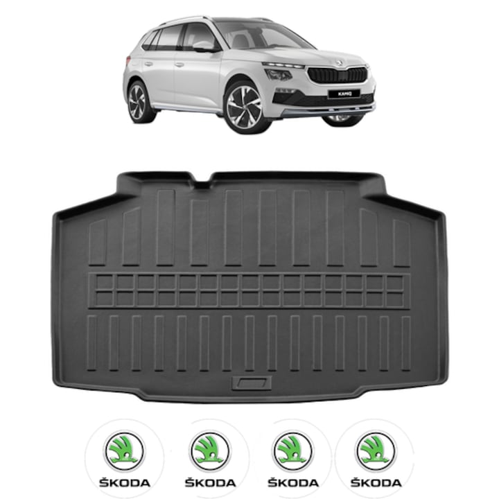 Tavita Portbagaj SKODA KAMIQ din 2019, CRI-FLO, Protectie Portbagaj Auto, 4x Stickere auto cu SKODA