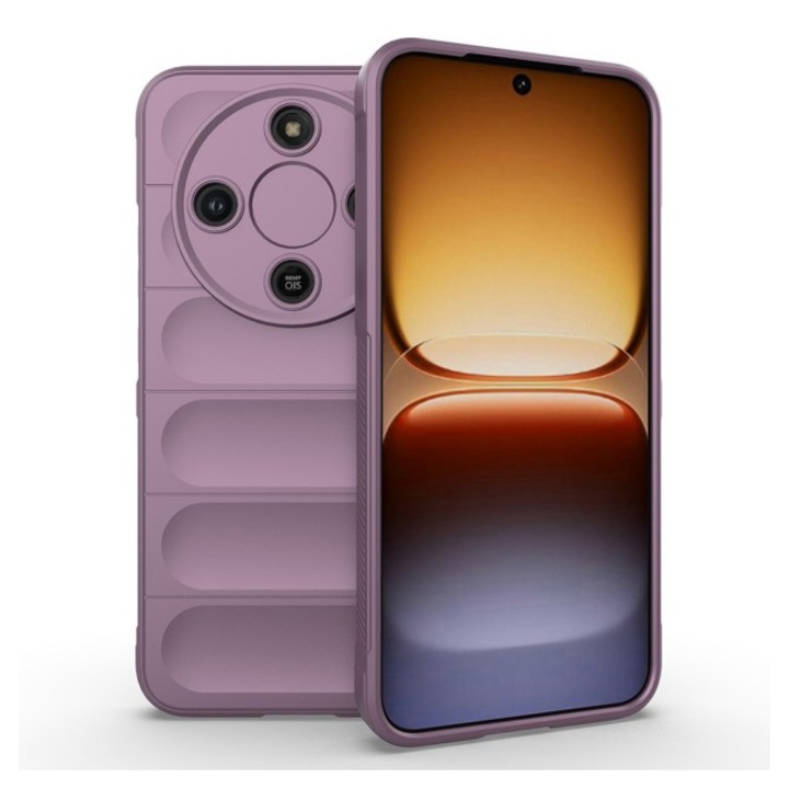 Husa Upzz® Magic Shield Pentru Honor Magic 8 LITE, Super Grip, MicroFibra la Interior, Anti Soc - Purple