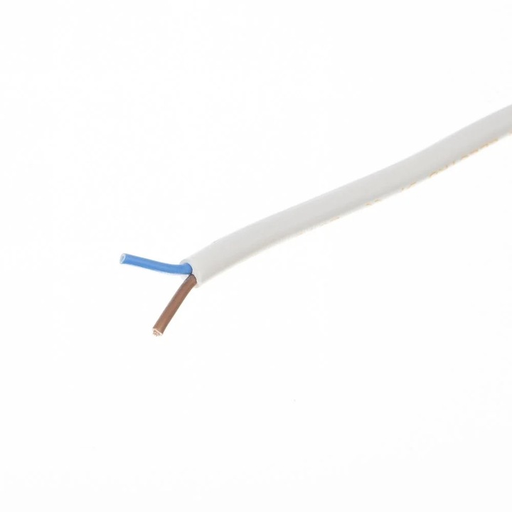 Cablu electric MYYM, H05VV-F, 2 x 1.5 mm², alb, la metru