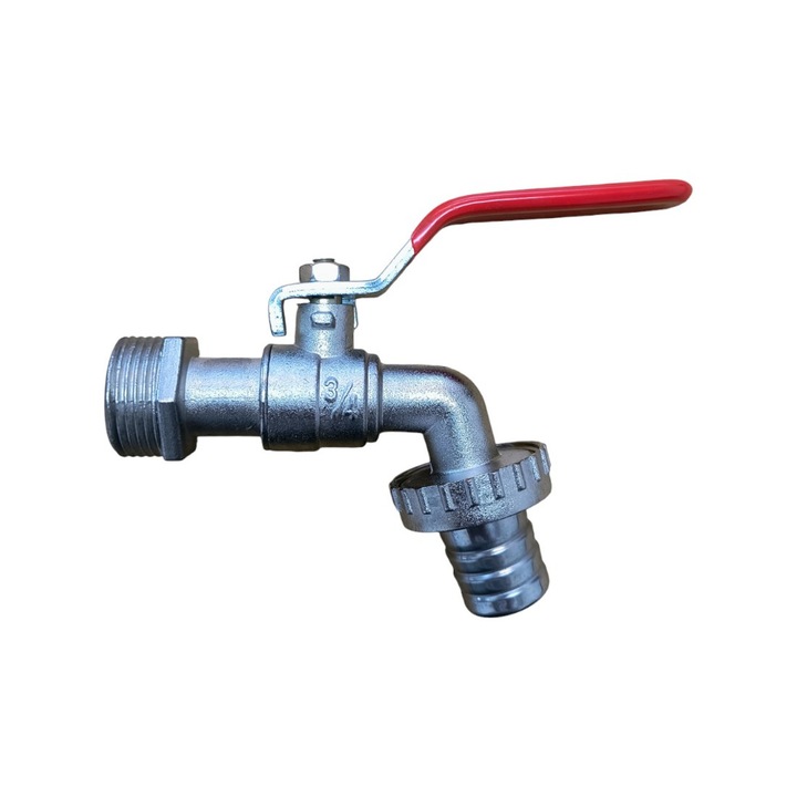 Robinet dublu serviciu 3/4 inch, COBI SMART, alama, maneta ergonomica rosie