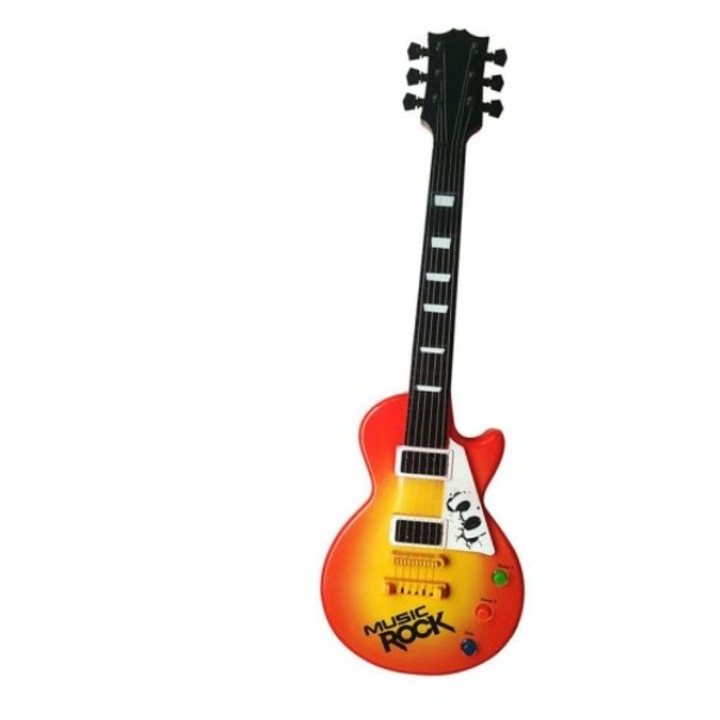 Chitara TehnoFusion pentru Copii, Electronica, 3 Butoane, 2 Demo-uri, 6 corzi, Usor de Folosit, Design Ergonomic