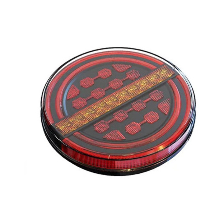 Stop rotund LED, cu semnalizator dinamic, stânga și dreapta, 12/24 V