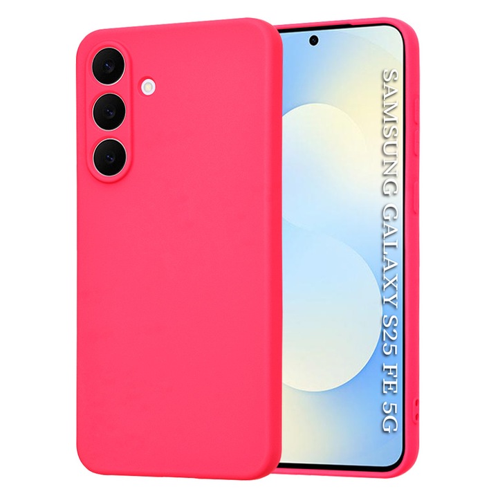 Husa silicon pentru Samsung Galaxy S25 FE, Accesorio Soft Flex, Hot Pink