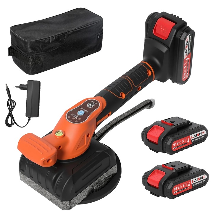 Instrument de nivelare a placilor, motor puternic, control reglabil al vibratiilor, 2 baterii Laishid