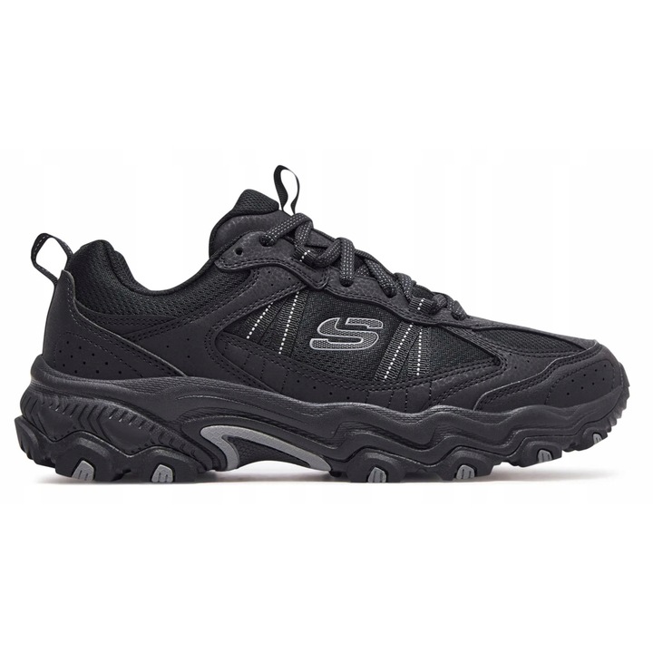 Skechers, Pantofi low-cut pentru trekking, Negru