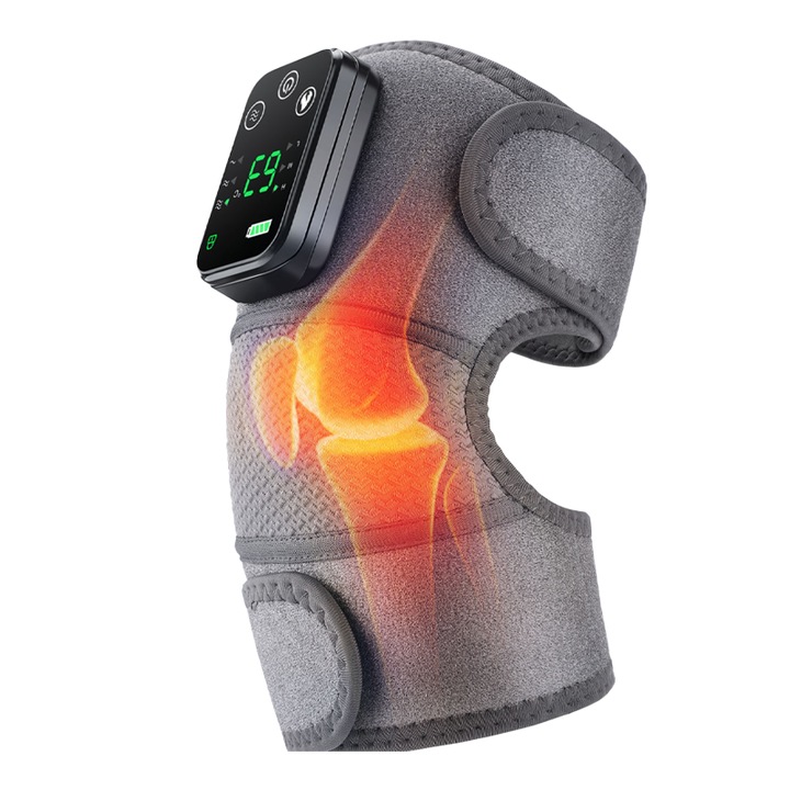 Вибромасажор Aiorber, безжичен, 3 скорости, сив, за колене и рамене