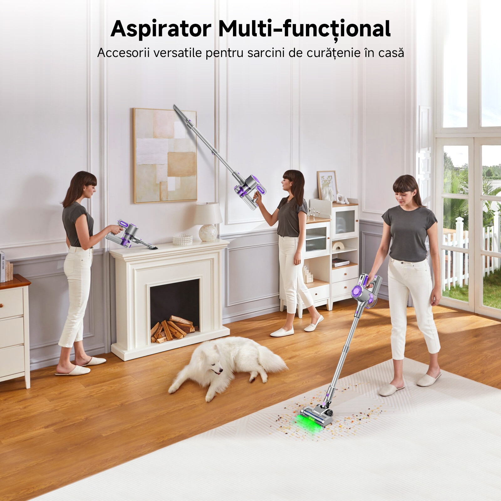 Aspirator fără fir Keyyet B150E, 40KPA, 45 min autonomie, purpuriu