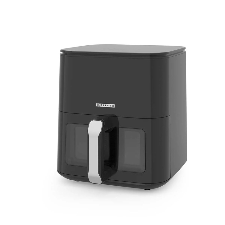 XL digitális légsütő, 5L, 60 perces időzítő, 8 előbeállítás, fekete