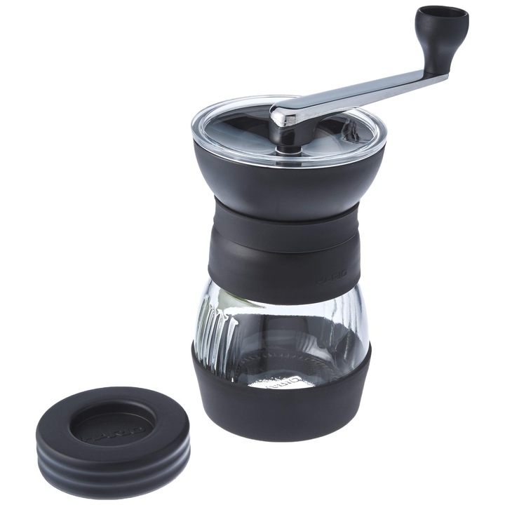 Rasnita de cafea Hario MMCS-2B Skerton Pro, sticla, neagra