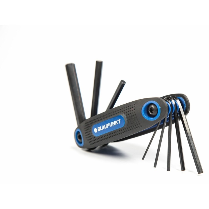 Set chei imbus pliabile, Blaupunkt, 8 piese metrice, Design ergonomic, 1.5 - 8 mm