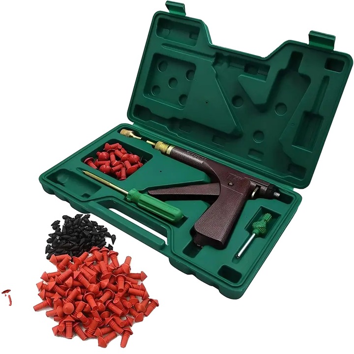Kit de reparare a anvelopelor, design compact, rezistent la scurgeri de aer, 30x15cm