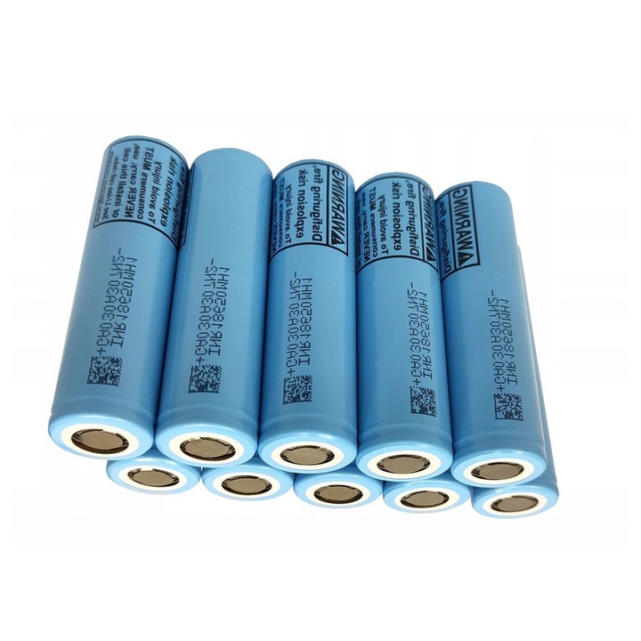 Acumulator Li-Ion 18650 AM Electronics LG INR18650 MH1, 3200 mAh, 3.6 V, curent descarcare continua 10 A, albastru, set 10 buc.