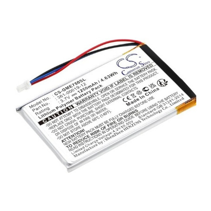 Батерия за Garmin Edge, Cameron Sino, 3,7V, 1250mAh, Li-Pol, 59.81x36.25x5.77mm