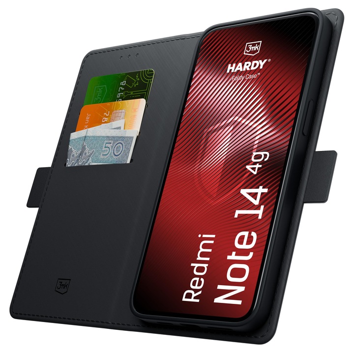 Husa cu clapeta pentru Redmi Note 14 4G - 3mk HARDY® Foldy Case™