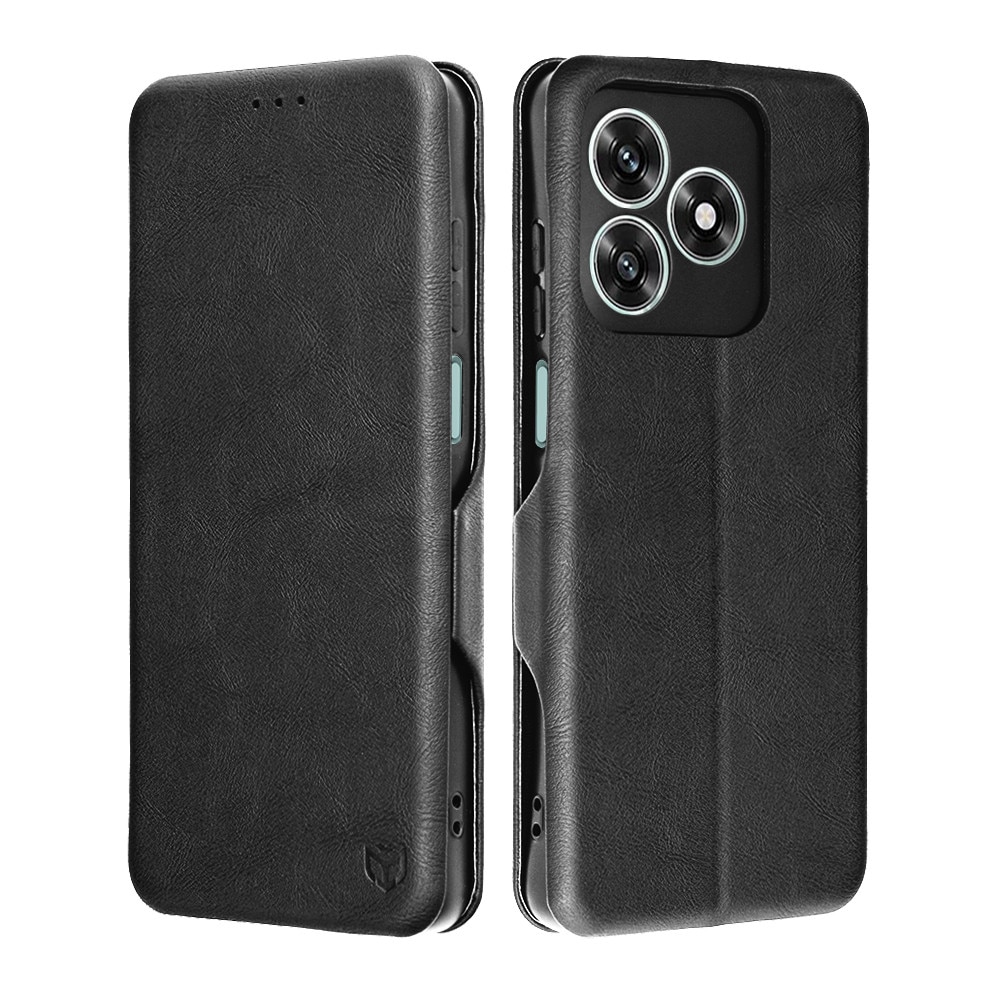 Husa pentru Honor X5c Plus, SKYDDAR INNOVATION, Safe Wallet tip carte din Piele Ecologica, Suport Carduri, Inchidere Magnetica, set cu sticker, Negru