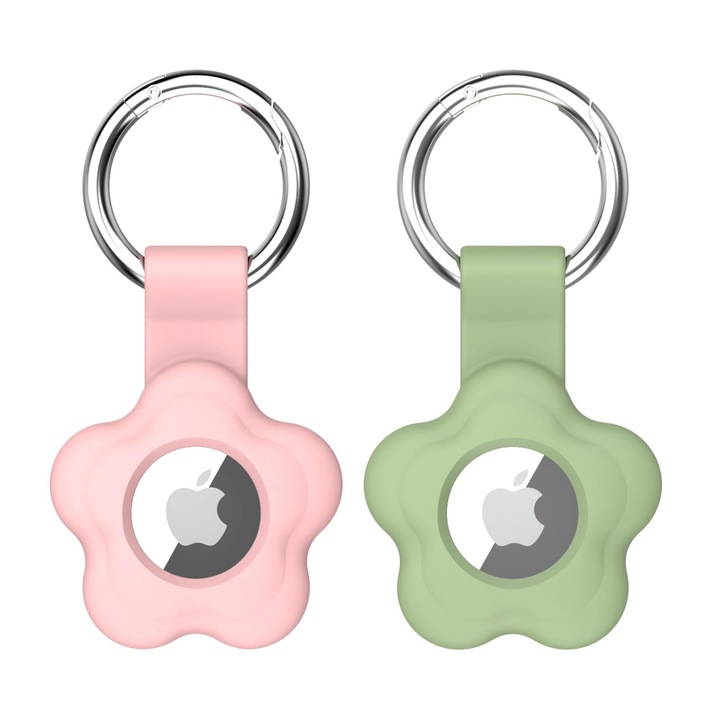 Set 2 Huse pentru AirTag, Chucai, Husa AirTags cu Breloc Anti-Pierdere, Husa de Protectie pentru Breloc pentru Animale de Companie, Chei, Rucsacuri