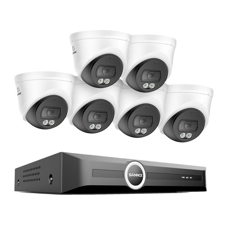 Megfigyelő készlet, 3MP, 6 kamera, színes éjszakai, időjárásálló, IP67