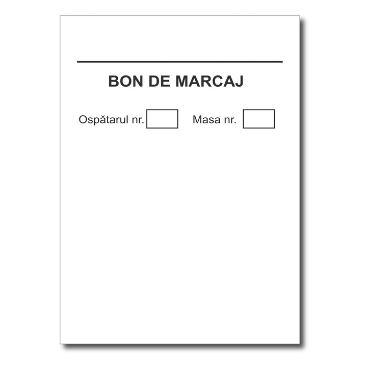 Bon marcaj hartie offset, 100 file, format 7x10cm