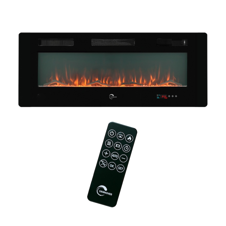 Insertie pentru semineu electric Sannover Valtaia Plat 2000 W / 127 cm