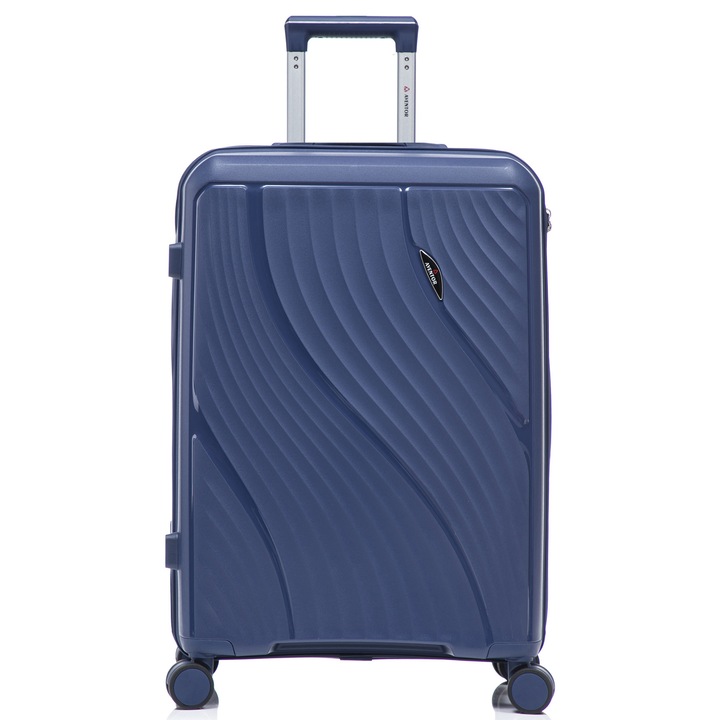 Troler mare Aventor AV106, 75x50x29.5 cm, polipropilena, bagaj de cala, cifru TSA, bleumarin
