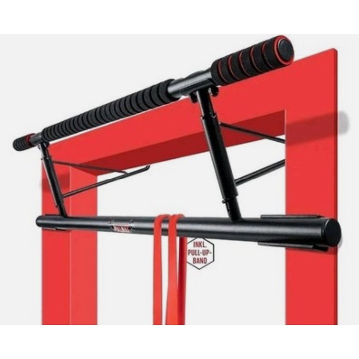 Bara de Tractiuni Multifunctionala Pull Up, Neagră, 104x27x30cm, Greutate maximă 200kg, Modulară