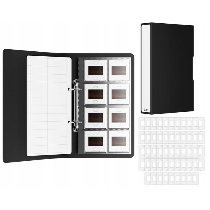 Album de arhivare JJC SMH-12 pentru 96 diapozitive de 35 mm, cu 48 rame incluse, design cutie, 26x16.5x5cm