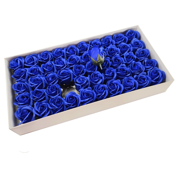 Trandafiri Sapun Albastru Royal, cutie de 50 buc
