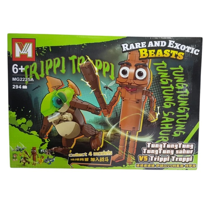 Set constructii 294 piese Rare and Exotic Beasts 2 in 1