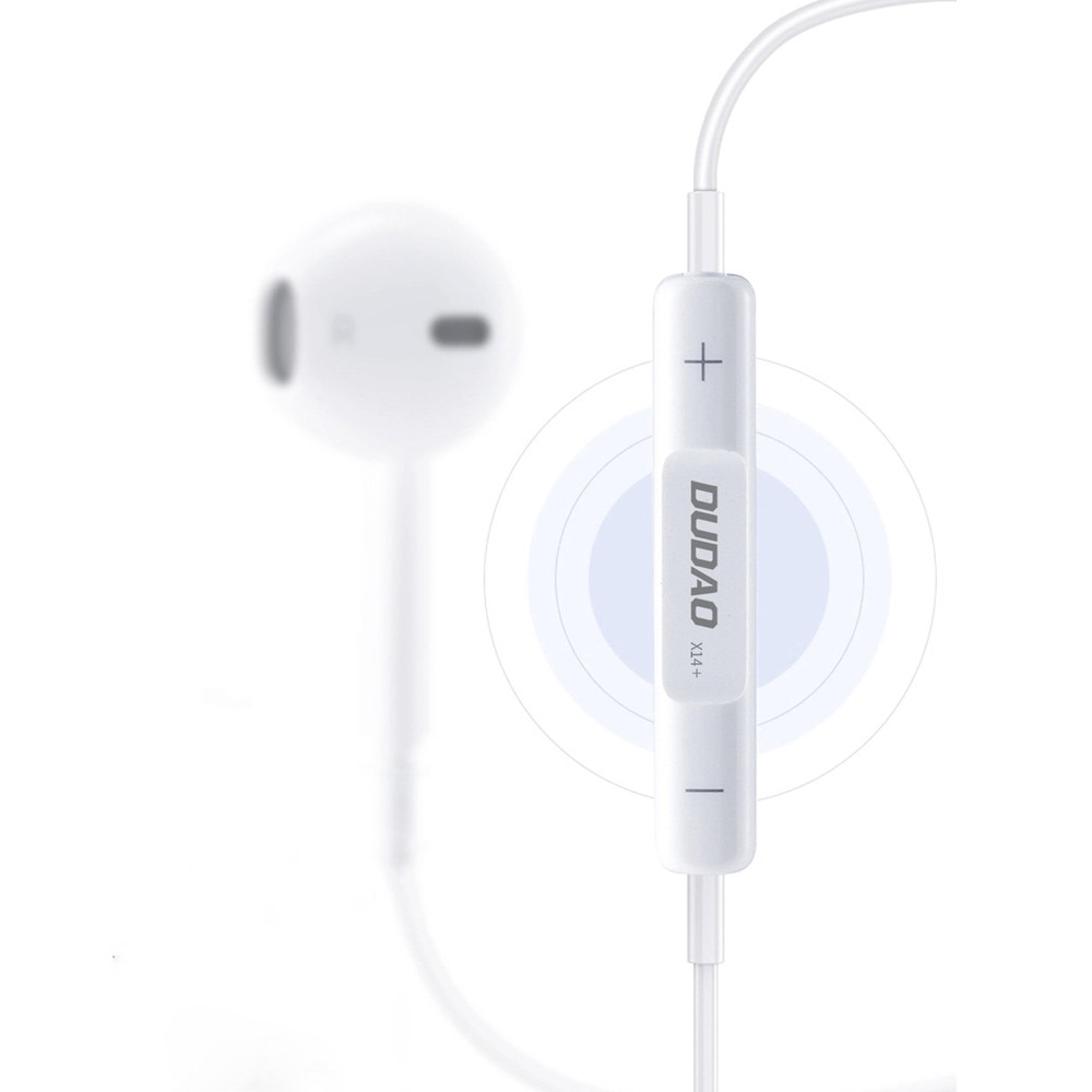 Casti in-ear Dudao X14 Plus, cu microfon, Lightning, alb, lungime cablu 1.2m