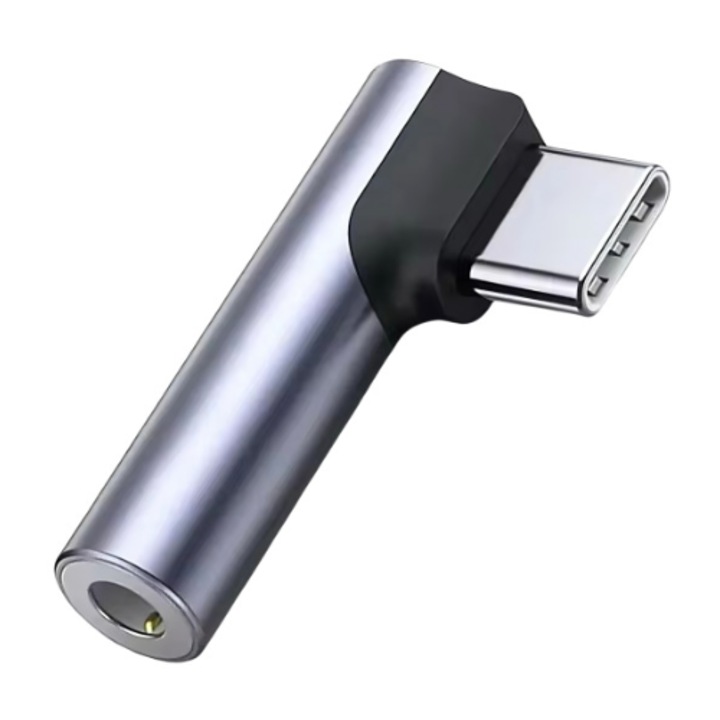 Adaptor audio Type-C la 3.5mm, suport Hi-Fi, compact, rosu