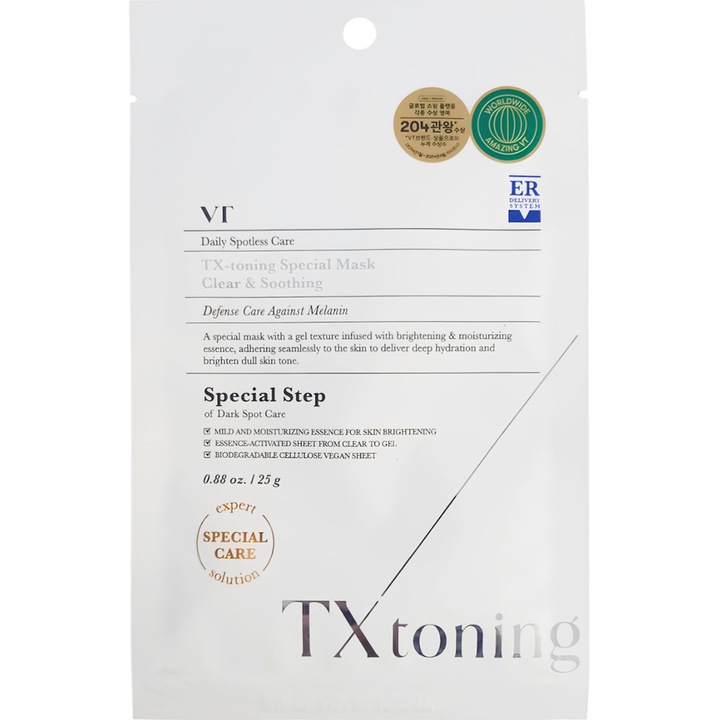 Masca de fata, VT COSMETICS, TX- Toning Special Sheet, 30 gr