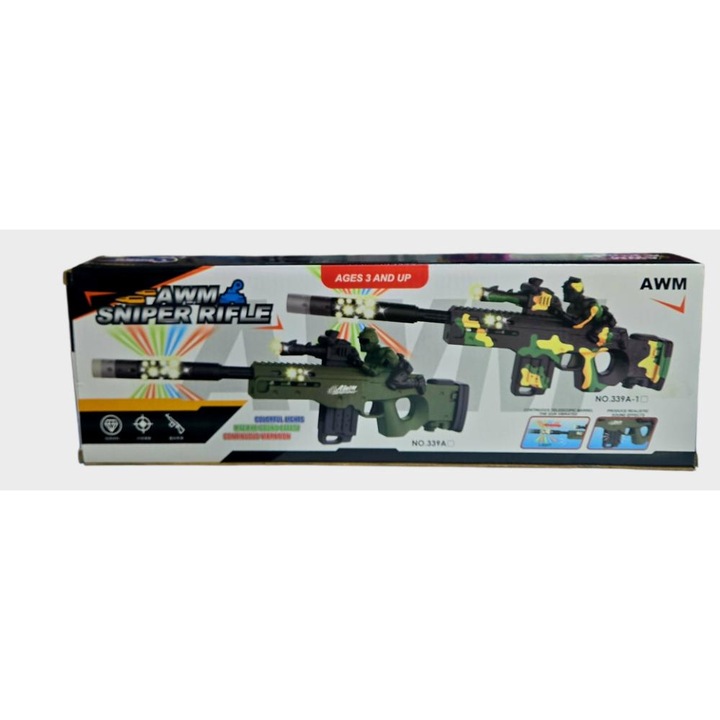 Mitraliera armata cu soldatel, lumini si sunete reale