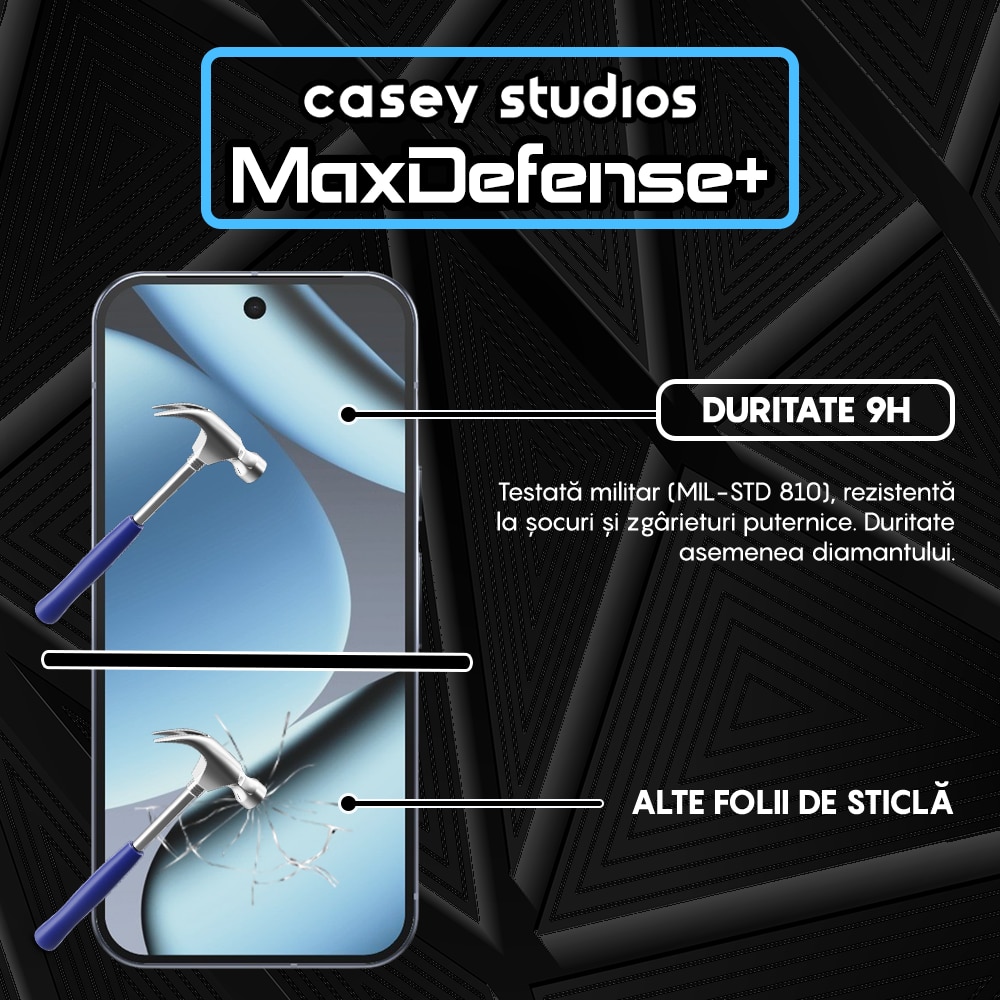 Folie Sticla CASEY STUDIOS™ compatibila cu Google Pixel 10 Pro, Full Cover 3D, Full Glue, Sticla Securizata, Duritate Militara, Ultra HD, Protectie Profesionala Ecran 3D, Anti Zgarieturi, Anti Socuri, Margini Negre