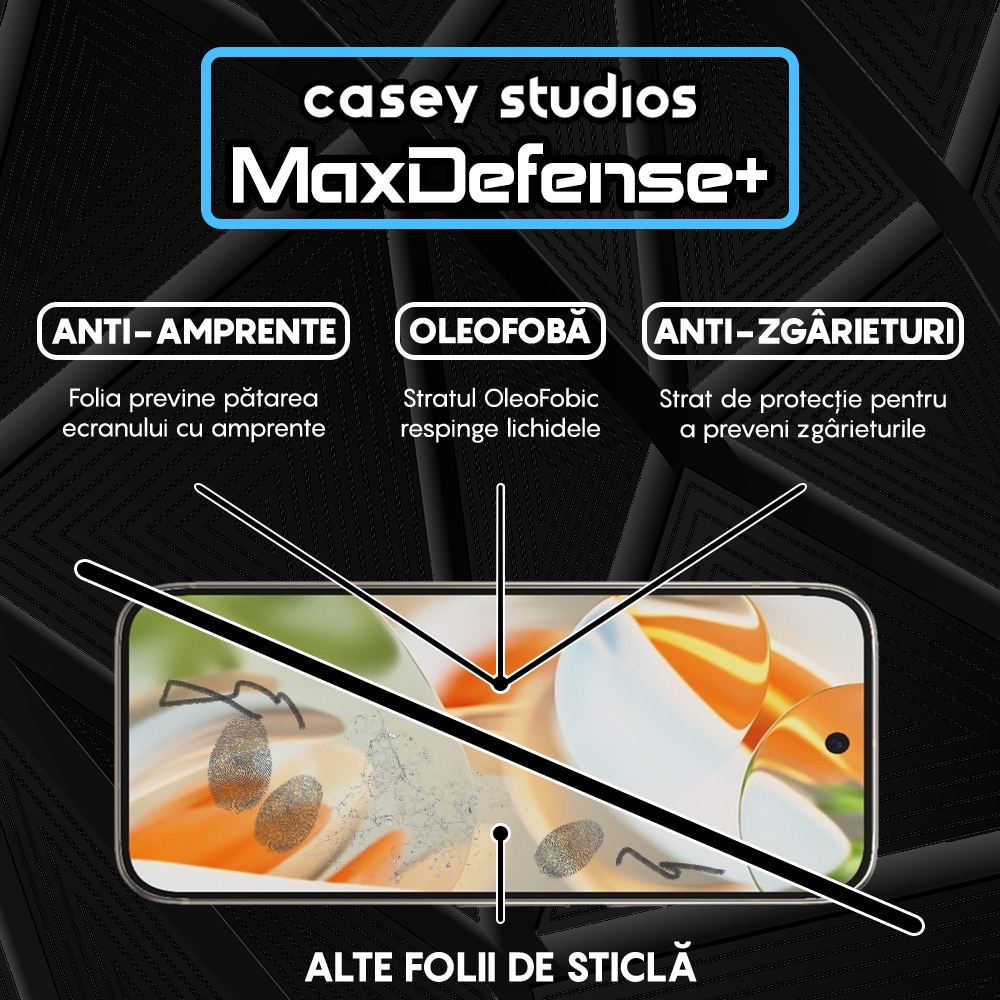 Folie Sticla CASEY STUDIOS™ compatibila cu Google Pixel 9 Pro, Full Cover 3D, Full Glue, Sticla Securizata, Duritate Militara, Ultra HD, Protectie Profesionala Ecran 3D, Anti Zgarieturi, Anti Socuri, Margini Negre