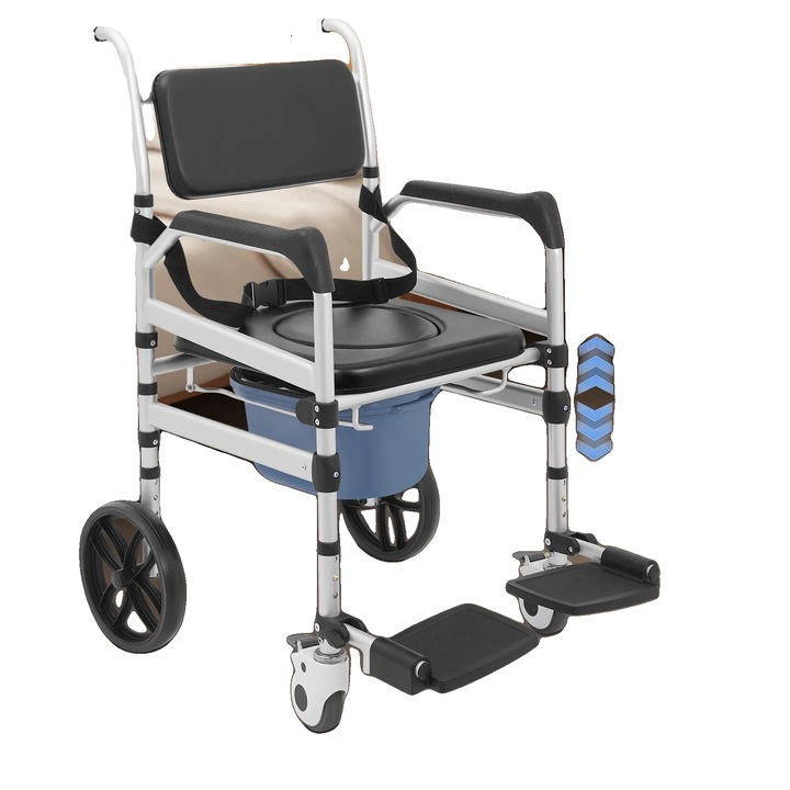 Scaun de dus, inaltime ajustabila, constructie rezistenta, negru, 46-51cm