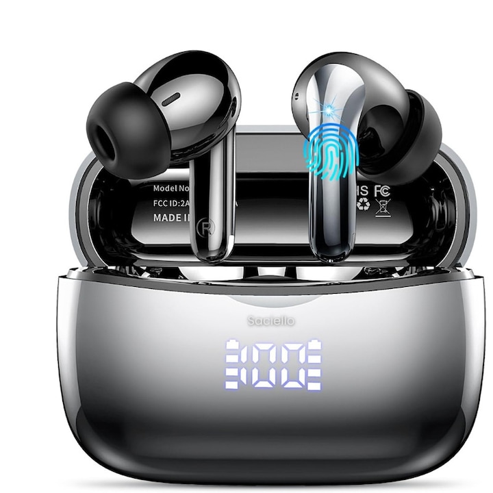 Casti Boompods Sportpods2, In-ear, Bluetooth, Sweat Resistant, Black-Blue