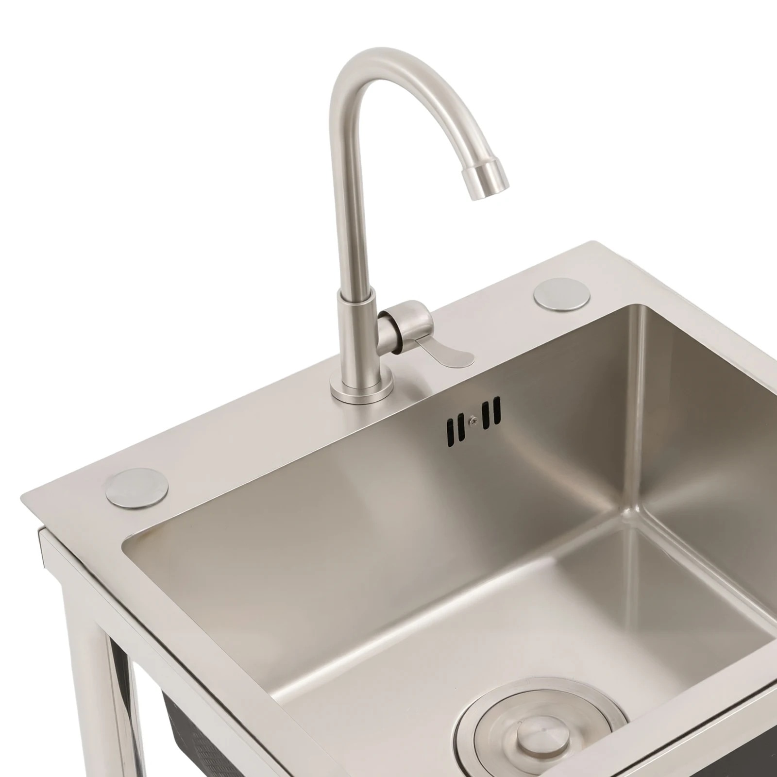 Chiuveta bucatarie, freestanding, o singura cuva, inox, argintiu, 45 x ...