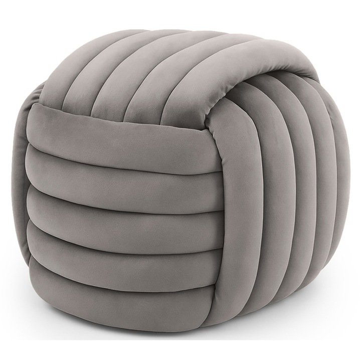 Табуретка тапицирана Nilo, велур, 53x50x43 см, светлосив