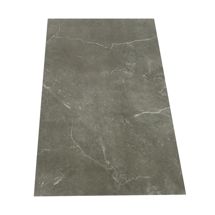 Placi de podea autocolante, PVC efect piatra, 24 bucati, 60x30 cm, grosime 0, 13 cm, Gri
